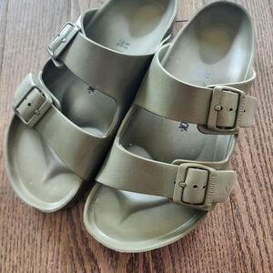 Birkenstock Men's Double-Buckle Slide Sandals in Olive